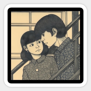 Retro Young Couple Sticker